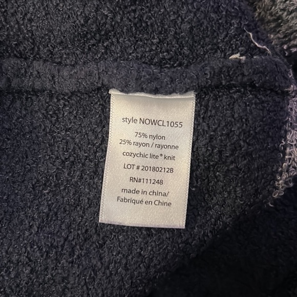 𝅺BAREFOOT Dreams CozyChic Lite Navy Hooded Longline Cardigan Super Soft - Picture 8 of 8